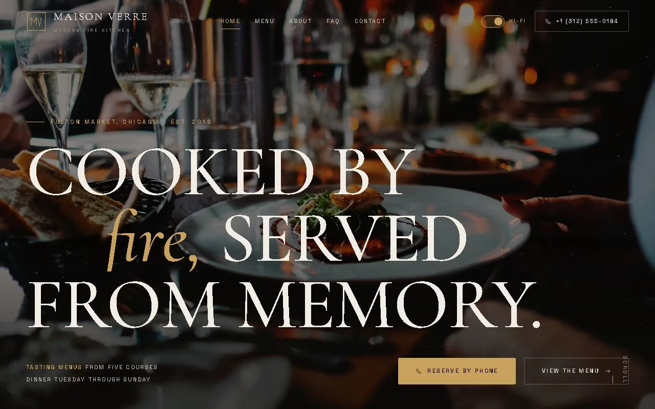Screenshot of the Maison Verre concept site